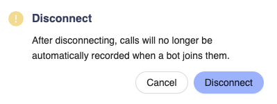 Calendar Disconnect Confirmation