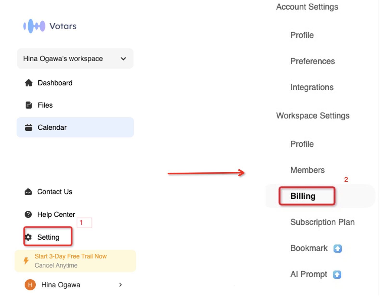 Billing Settings Page