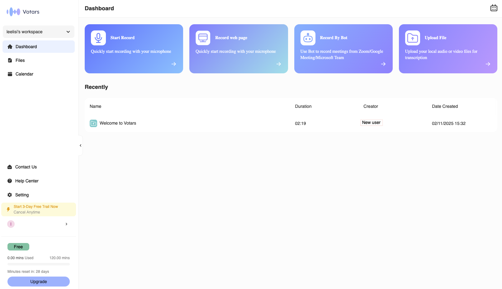 Homepage After Login